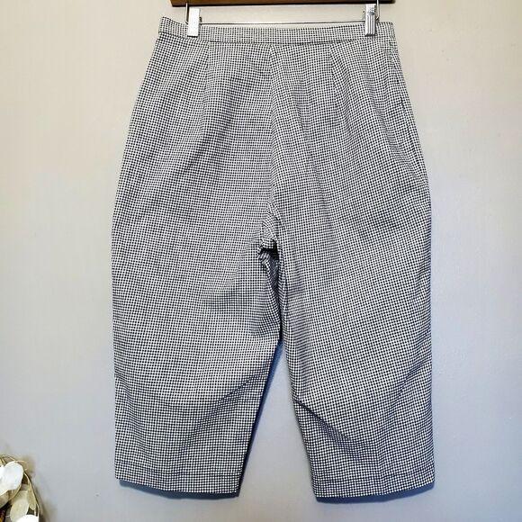 Dressbarn Gingham Pants Women's Size 10 Black White Ankle Capri Stretch - Picture 2 of 10